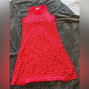 Columbia Red Patterned Sleeveless Dress